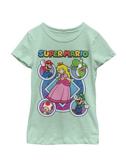 Nintendo Girls' Super Mario Princess Peach Friends T-Shirt