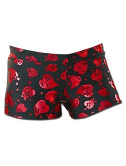 Pizzazz 5300CH -RED -YS 5300CH Youth Cheer Heart Hot Short, Red - Small