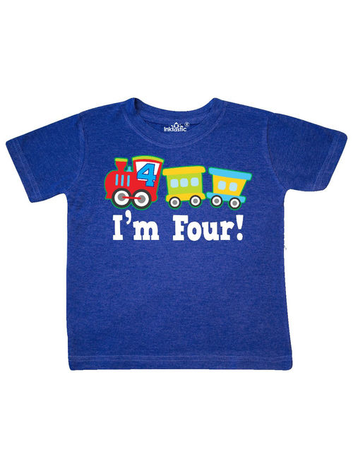 4th Birthday Train Outfit Toddler T-Shirt