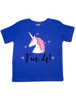 4th Birthday Cute Unicorn Toddler T-Shirt