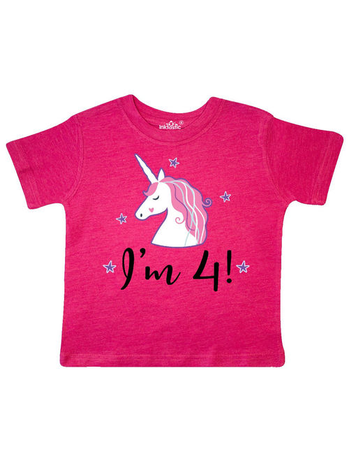 4th Birthday Cute Unicorn Toddler T-Shirt