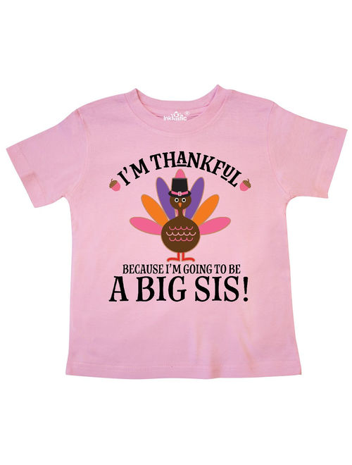 Thanksgiving Big Sis Announcement Turkey Toddler T-Shirt