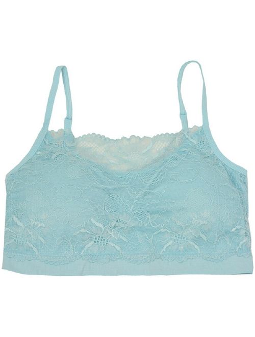 Sofra Juniors Blue Lace Covered Adjustable Straps Free Size Cami Bralette