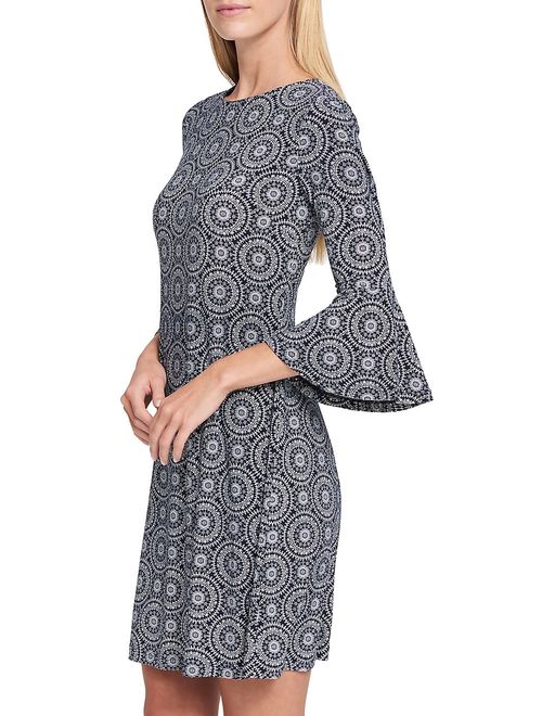 Tommy Hilfiger Daisy Chain-Print Bell-Sleeve A-Line Dress