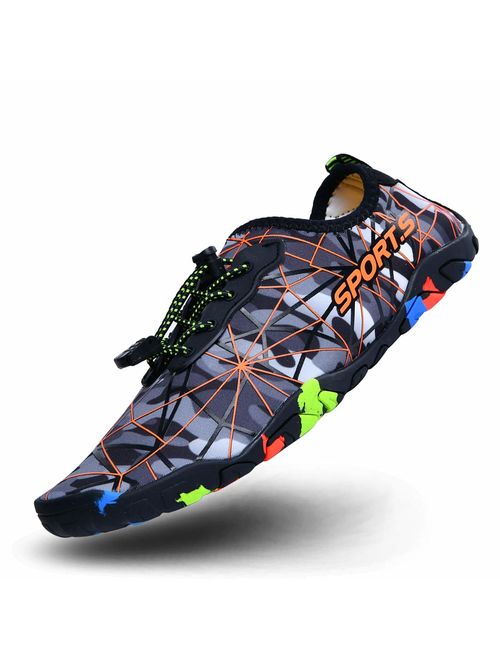 DUORO Men's Minimalist Trail Runner Water Shoes Barefoot Shoes Cross Training Shoes for Men Big Toe Box