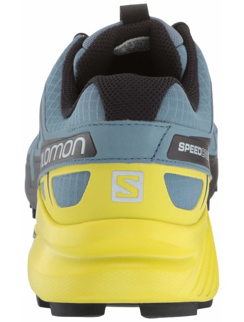 Salomon Men's Speedcross 4 Trail Running Shoes, Bluestone/Black/Sulphur Spring, 12.5