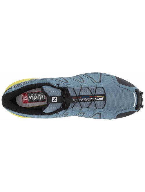 Salomon Men's Speedcross 4 Trail Running Shoes, Bluestone/Black/Sulphur Spring, 12.5