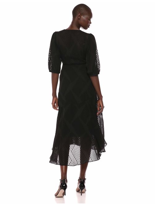 Calvin Klein Women's Three Quarter Sleeve Maxi Wrap Dress