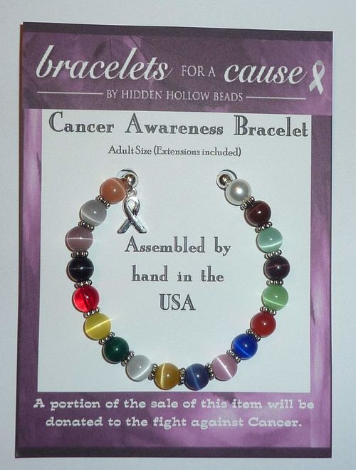 Hidden Hollow Beads Pink Breast and Multi Cancer Awareness Bracelet, Great for Fundraising, 7 in Size, 8mm
