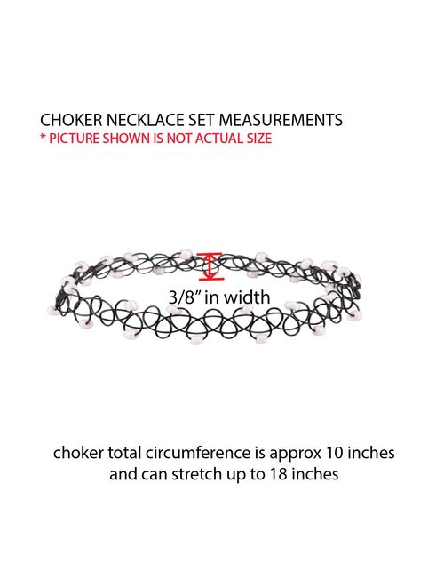 BodyJ4You Choker Necklace Set Henna Tattoo Stretch Elastic Jewelry Women Girl 