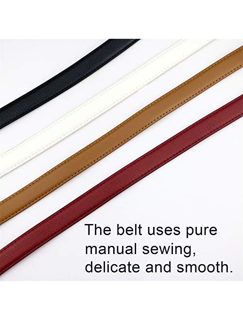 Maikun Womens Belt Skinny Leather Solid Color Pin Buckle Simple Waist for Girls Ladies