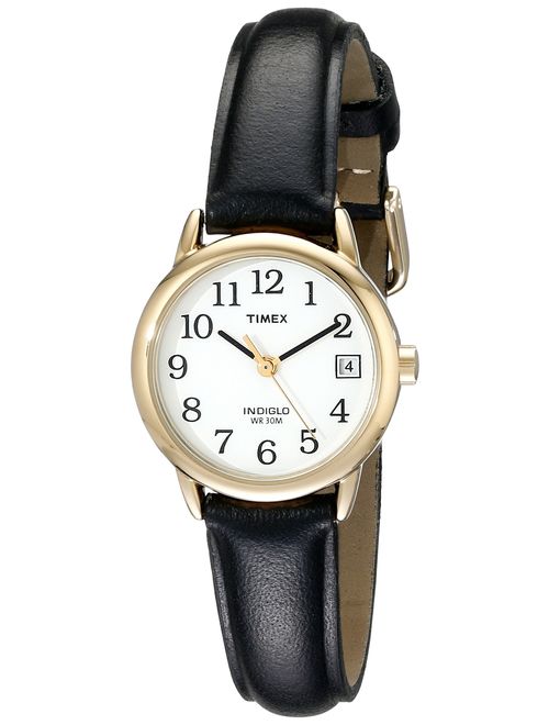 Timex Indiglo Quartz Analog Leather Strap Watch with Date Feature