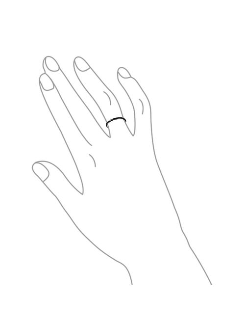 Thin Stackable Minimalist Simple Dome Black Couples Titanium Wedding Band Ring for Men for Women Comfort Fit 2MM