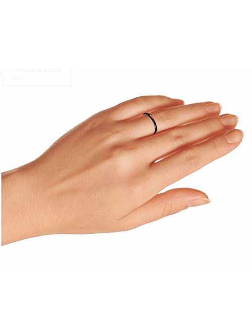 Thin Stackable Minimalist Simple Dome Black Couples Titanium Wedding Band Ring for Men for Women Comfort Fit 2MM