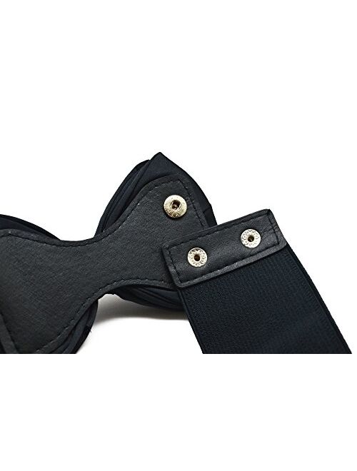 Meta-U Women Cute Bow/Flower Wide Elastic Waist Belt - Adorable Dress Accessory