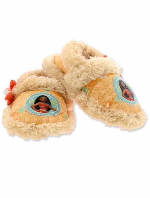 Josmo Kids Disney Moana Toddler Girl's Plush A-Line Slippers with Faux Fur
