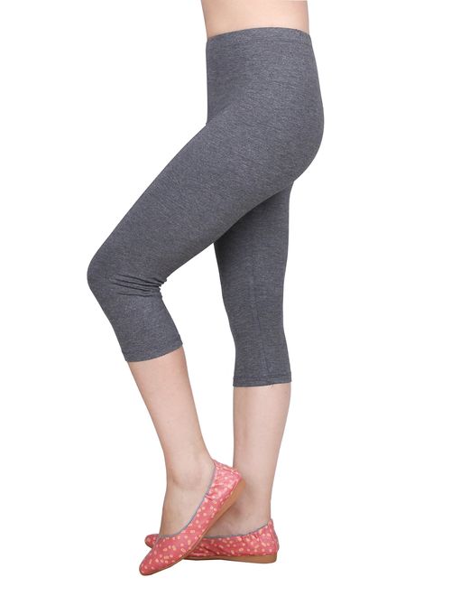 IRELIA 2 Pack Modal Girls Leggings Capri Solid Pant for School/Holiday