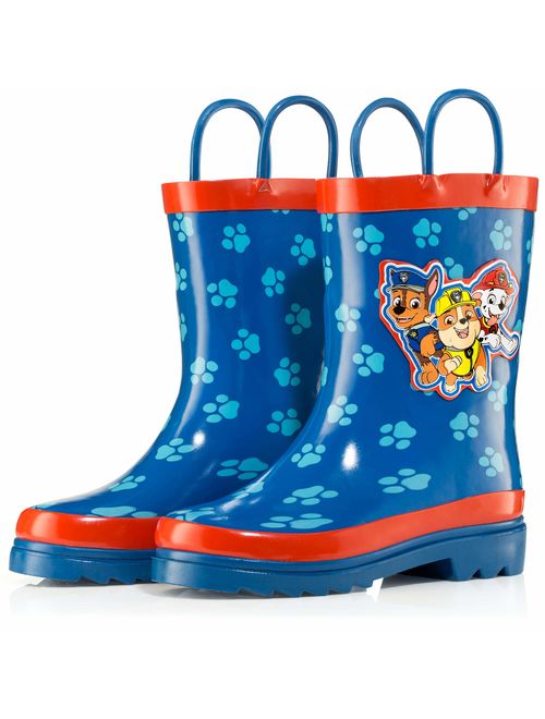 Nickelodeon Kids Boys' Paw Patrol Character Printed Waterproof Easy-On Rubber Rain Boots (Toddler/Little Kids)