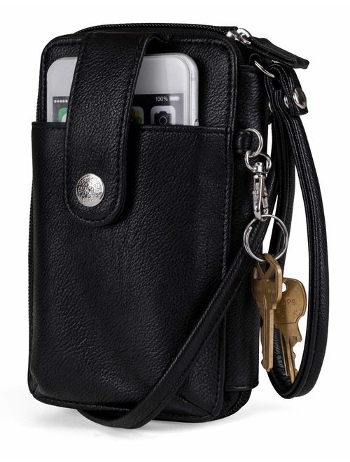 MUNDI Jacqui Vegan Leather RFID Womens Crossbody Cell Phone Purse Holder Wallet