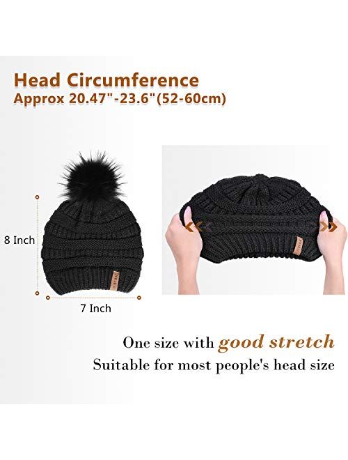 Buy FURTALK Womens Winter Knit Slouchy Beanie Hat Warm Skull Ski Cap ...