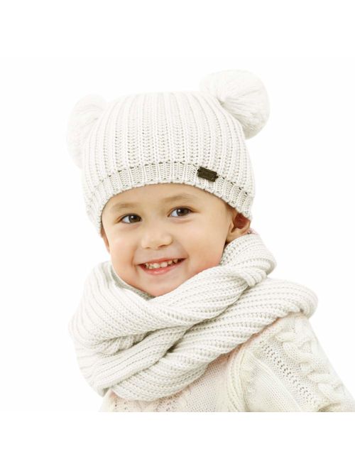 FURTALK Toddler Winter Hat Pom Beanie Knit Skull Cap Hats for Children Baby Boys Girls Kids 1-6 Years