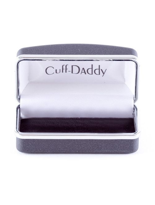Cuff Daddy Silvertone Blue and Pink Enamel Cuff Links