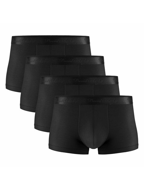 David Archy Men's 4 Pack Underwear Micro Modal Ultra Soft Trunks