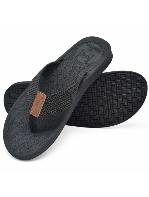 KUAILU Mens Flip Flops Thong Sandals Yoga Foam Slippers