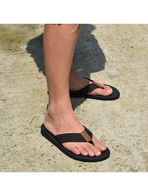 KUAILU Mens Flip Flops Thong Sandals Yoga Foam Slippers