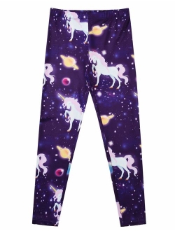 Girl Unicorn Leggings Kid Rainbow Print Legging Tights Trousers Slim Long Pants
