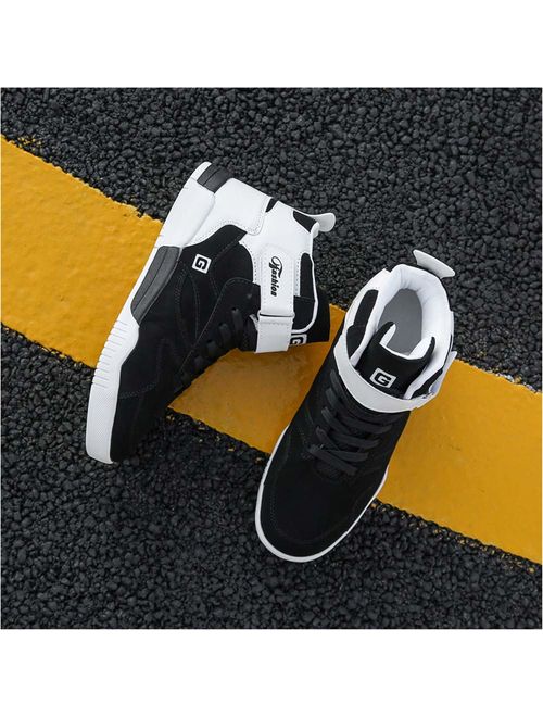 Leader Show Men's Athietic Lace Up Sneaker Fashion High Top Running Shoes