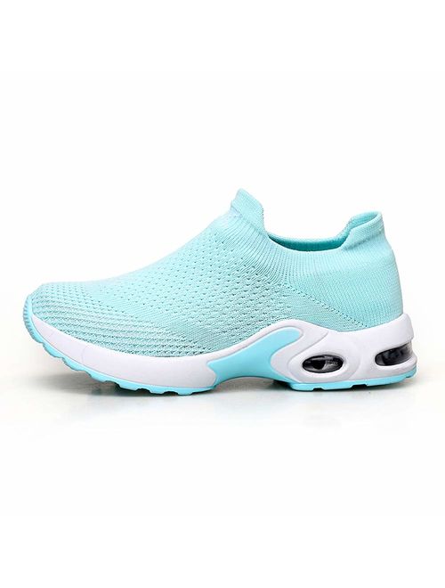 FLARUT Womens Sneakers Running Shoes Knit Breathable Lightweight Fashion Casual Walking Athletic Platforms ...