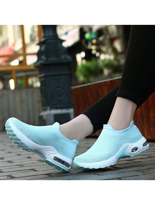 FLARUT Womens Sneakers Running Shoes Knit Breathable Lightweight Fashion Casual Walking Athletic Platforms ...