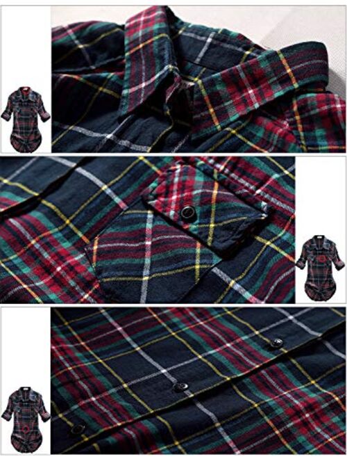 Match Women's Long Sleeve Flannel Plaid Shirt