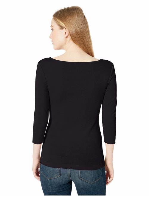 Amazon Essentials Women's Slim-Fit 3/4 Sleeve Boatneck T-Shirt