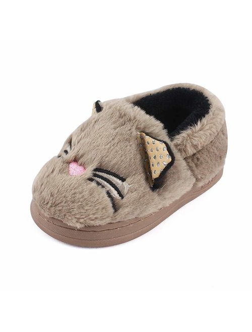 MK MATT KEELY Baby Boys Girls Cute Animal Slippers Plush Anti Slip Indoor Home Slippers Soft Sole Toddler Shoes for Baby