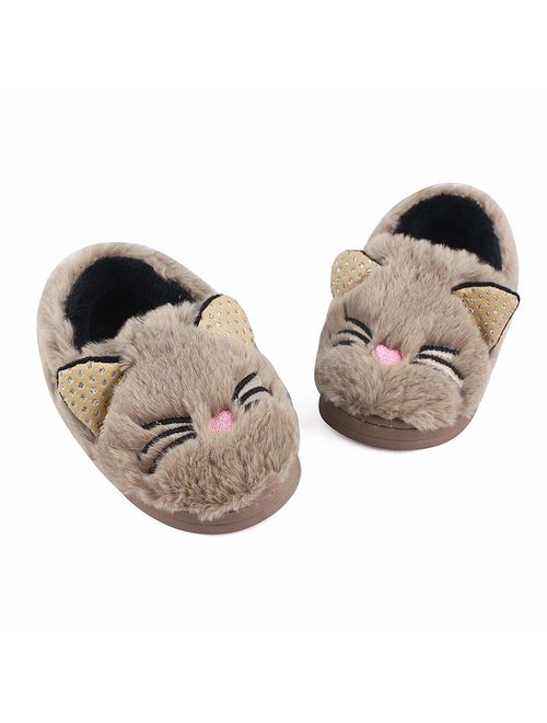 MK MATT KEELY Toddler Girls Bunny Slippers Winter Warm Shoes Cat/Doggy House Soft Slippers