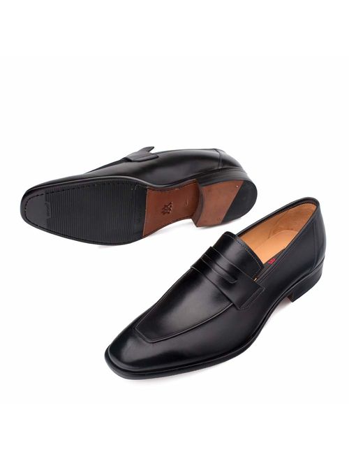 Mezlan Newport - Mens Luxury Penny Loafer Featuring Hand Finishes - Smooth European Calfskin Loafer - Handcrafted in Spain - Medium Width