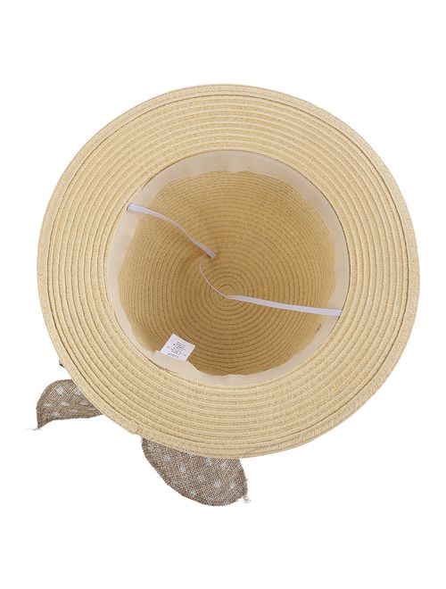 Connectyle Kids Summer Straw Hat Bowknot Beach Sun Protection Hats for Girls