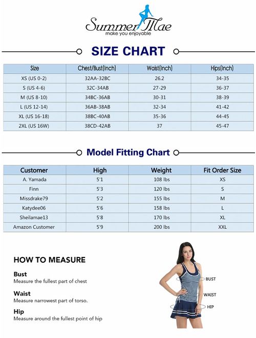 MiYang Women's Tankini Striped Vintage Swim Dress