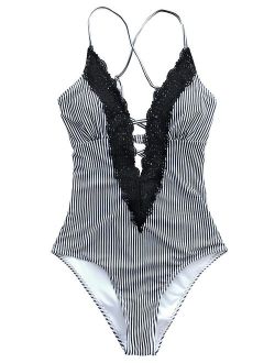 Women's Ladies Vintage Lace Bikini Sets Beach Swimwear Bathing Suit