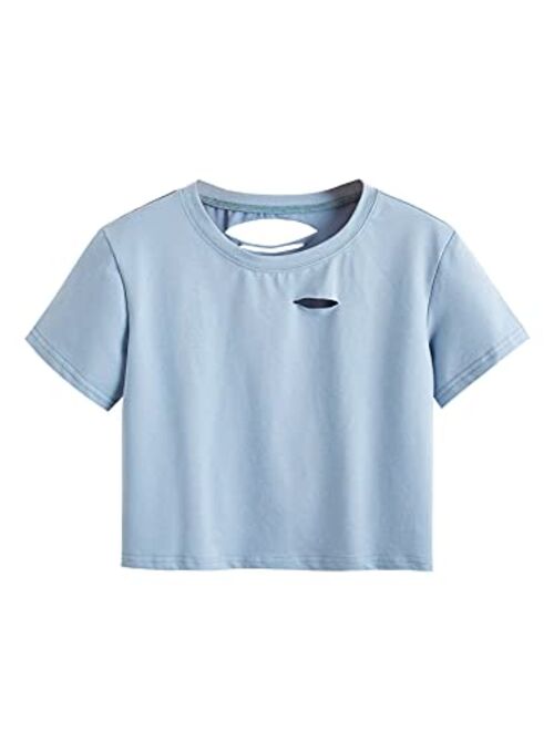 SweatyRocks Tshirt Camo Print Distressed Crop T-Shirt