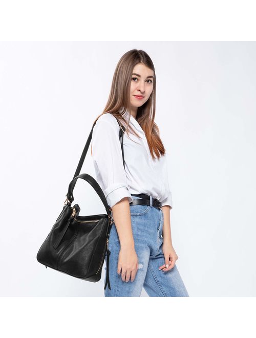 Realer Handbags for Women Large Designer Ladies Hobo bag Bucket Purse Faux Leather