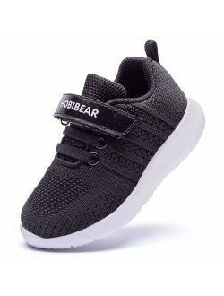 HOBIBEAR Kids Breathable Knit Sneakers Lightweight Mesh Athletic Running Shoes