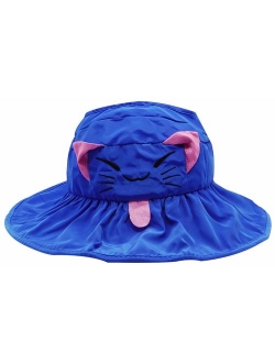 Bienvenu Kids Girls Wide Brim Visor Sun Hat - UV Protection Foldable Beach Cap