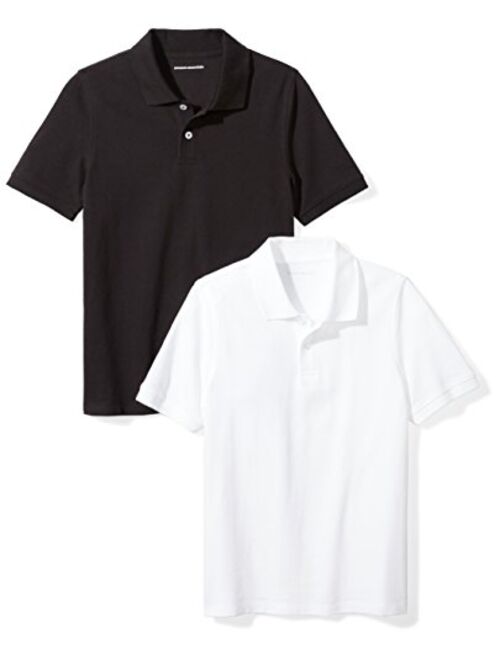 Amazon Essentials Boys' Short-Sleeve Uniform Pique Polo