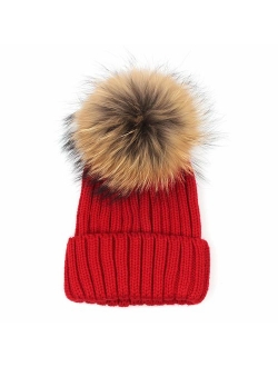xsby Knitted Cozy Warm Winter Snowboarding Ski Hat with Pom Pom Slouchy Hat