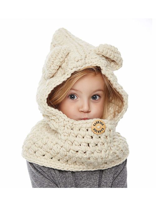 Yanekop Girl's Winter Animal Hats And Scarves Set Warm Scarf Best Gifts