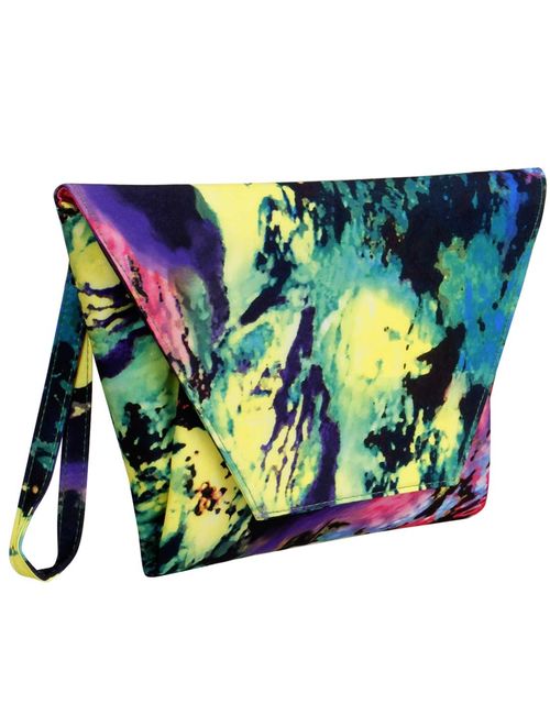 BMC Women's Fashion Handbag Oversized Envelope Clutch w/ 2 Detachable Straps