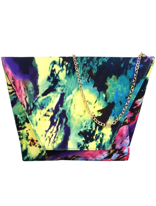 BMC Women's Fashion Handbag Oversized Envelope Clutch w/ 2 Detachable Straps